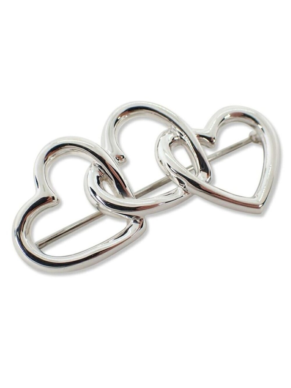 Tiffany & Co 925 Triple Heart Brooch Necklace
